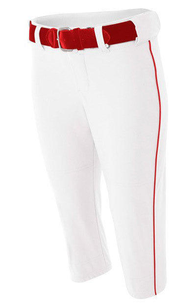 A4 Ladies Low-Rise Softball Pant with Piping and Elastic Bottom (NW6188)